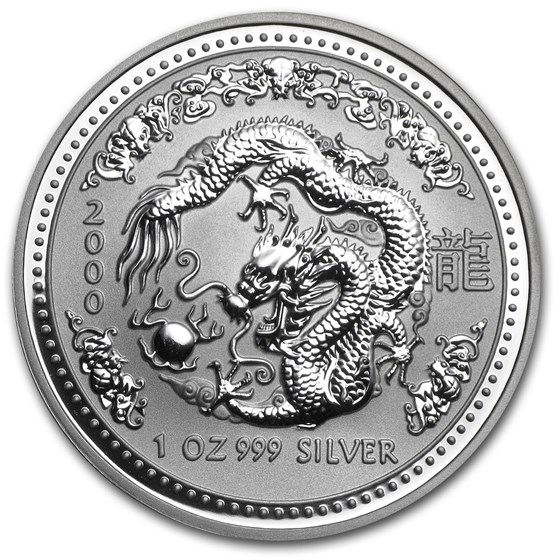 2000 Australia 1 oz Silver Year of the Dragon BU (Series I) 2000 Australia 1 oz Silver Year of the Dragon BU (Series I)
